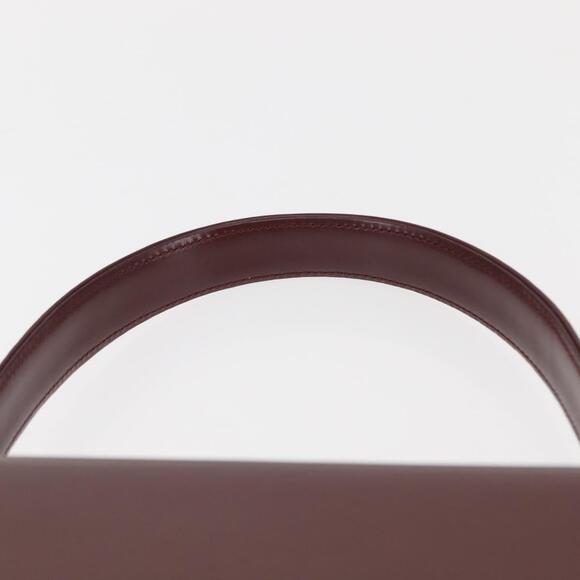 CARTIER Hand Bag Leather Bordeaux Gold Auth 146656 - Picture 8 of 16